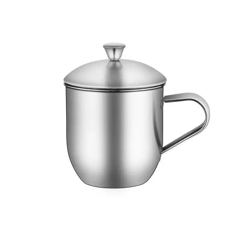 8cm 350ml 9cm 500ml 10cm 700ml 304 Stainless Steel Chinese Style Yat-sen Cup Tea/Milk/Coffee/Water Travel Mug with Handle Lid