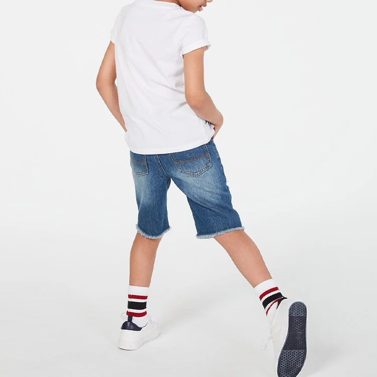 
Kids Clothes Vendors Casual Fit Little Boys Summer Jean Shorts Custom Destroyed Denim Shorts For Kids 