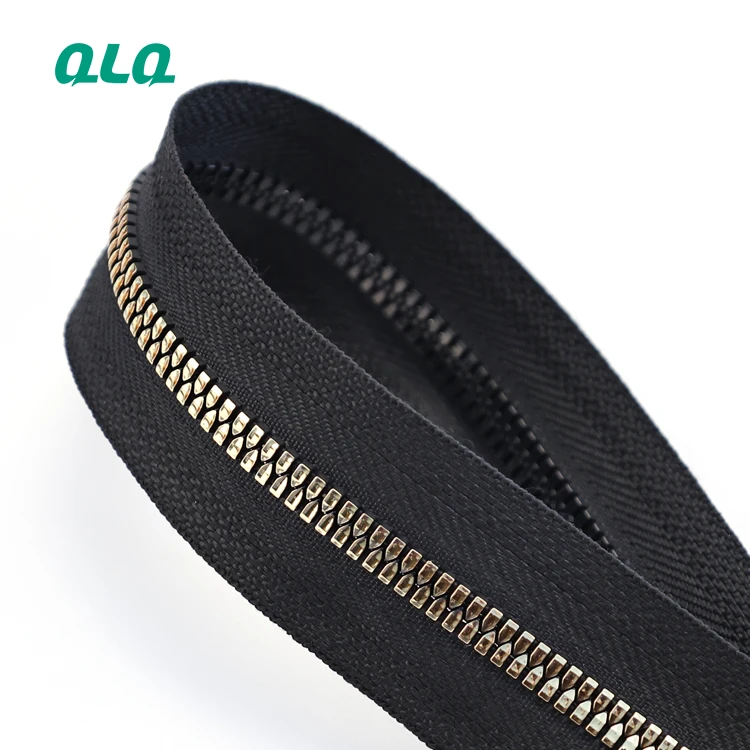 Clothes Plastic Zippers Lock Corn Teeth Nylon Coil Resin Custom Chunky Black Bags Zipper Tape Metal Slider Tag Production Line