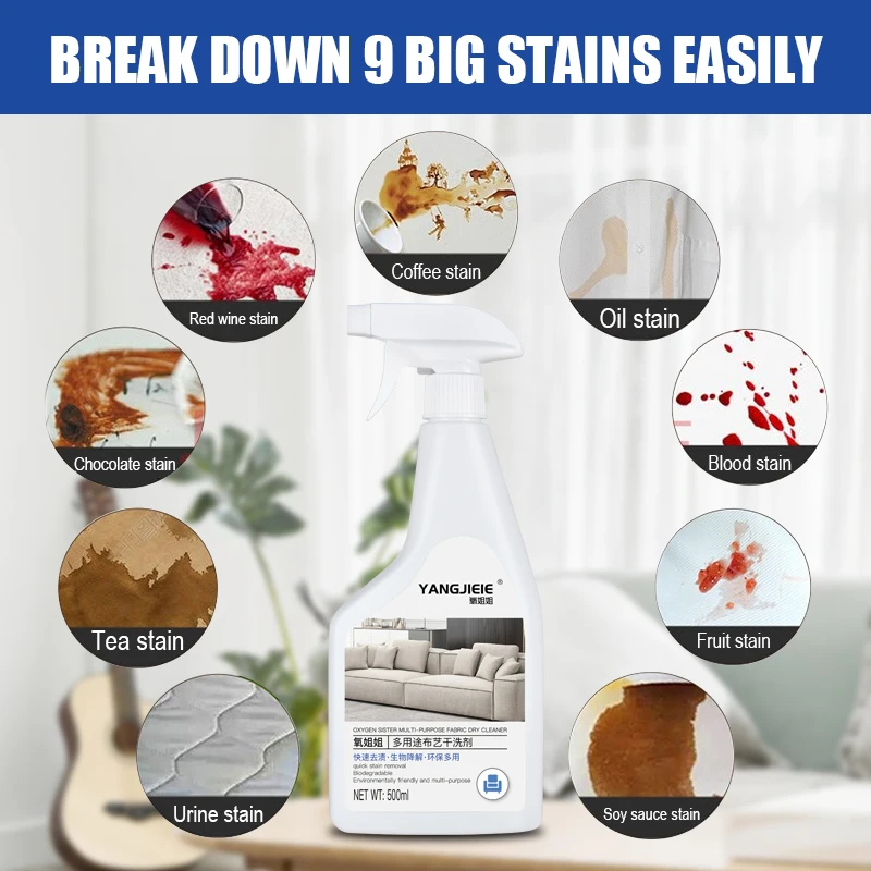 OEM 500ml Muliti Household Cleaner Spray Dry Cleaner Easily Remove Stubborn Stains on Funiture Suitable for Family USing