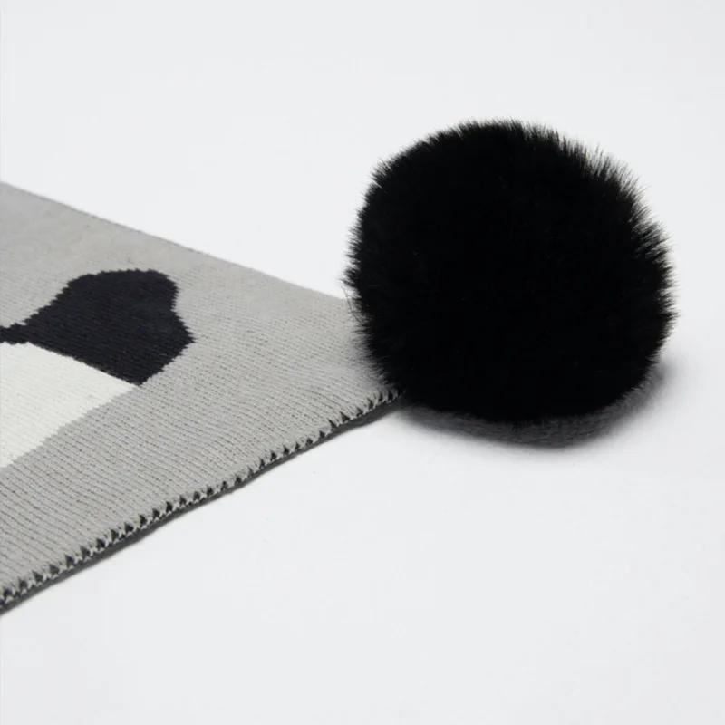 Home air conditioner panda blanket office throws nap blanket thin knitted black and white wool blanket