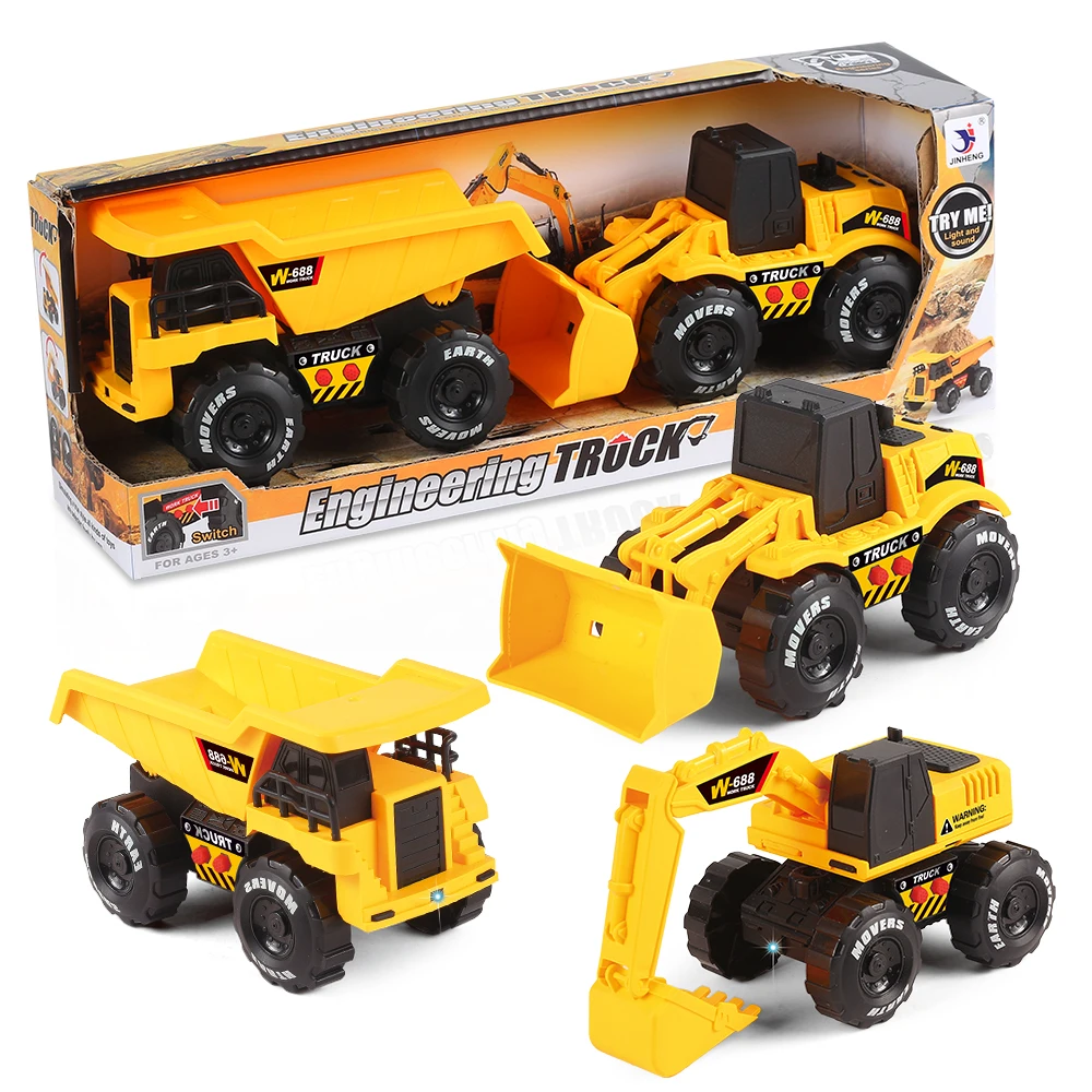 2 Pack 6.5 Inch Mini Toy Engineering Vehicle Set  Construction Truck Toys For Child