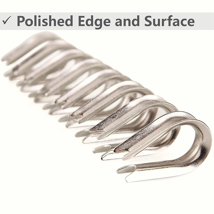 european u.s. type din 3091 din 6899b stainless steel wire rope heart ring thimble