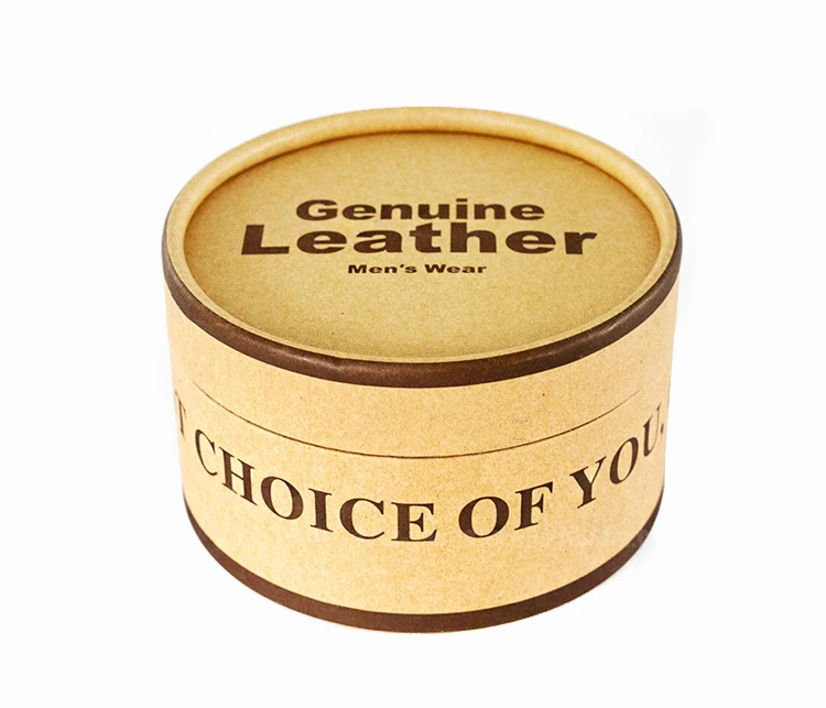 Leather gift mailer packaging kraft paper round box for dress with tube lid custom shipping gift box