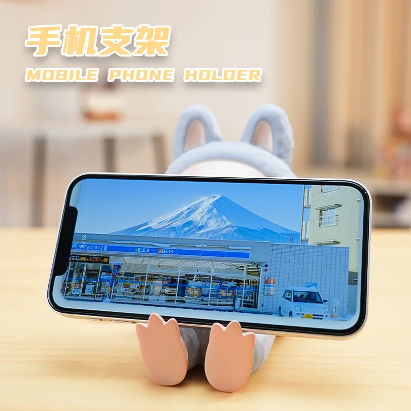 Linda Labubu Mobile Phone Stand Doll Bubble Matt Blind Box Toy Mini Pvc Anime Figure Labubu Keychain Blind Box Dolls