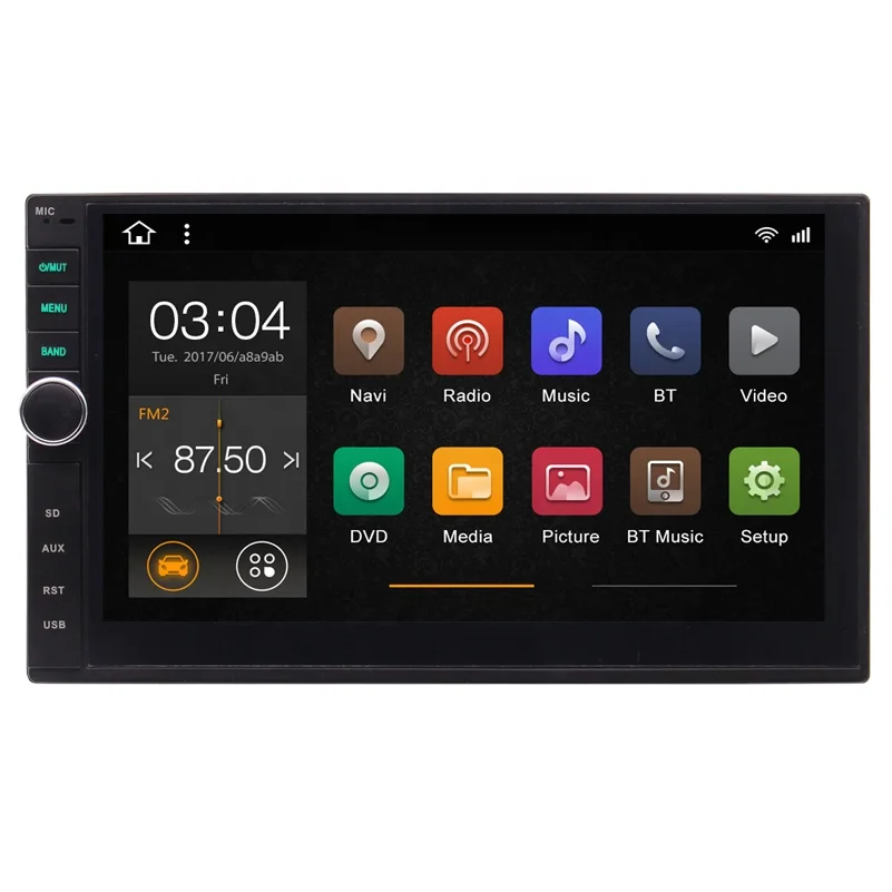  Универсальный автомобильный GPS-стерео Android 10 0 2 Din 7 дюймов со встроенным Wi-Fi AM/FM USB AUX/Cam-in Mirror