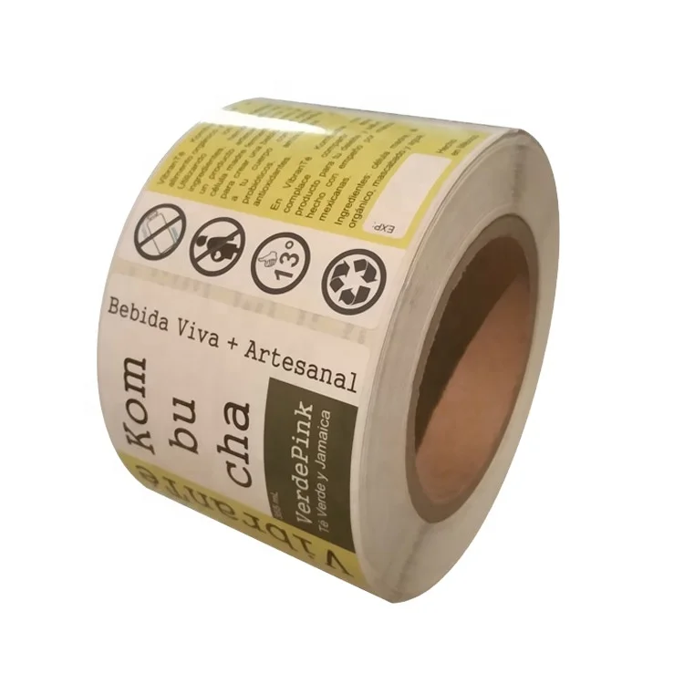 
Custom Printed Waterproof Synthetic Paper Adhesive Bottle Label Printing 
