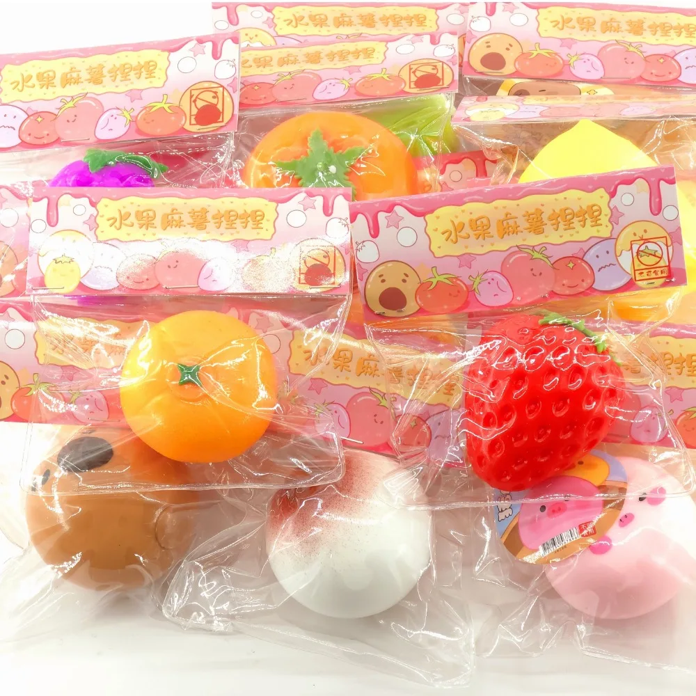 Creative New Sweet Potato Custard Fruit Strawberry Persimmon Squishy Toy Squeeze Slow Rise Moldable Venting Toys
