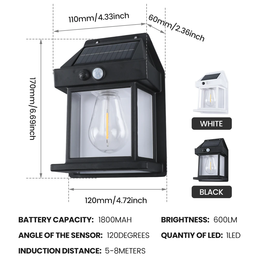 Dingdian LED Night Light Outdoor Waterproof Smart Lighting Led Retro Tungsten Filament Garden Lamp Wall Lamps Decoration Light