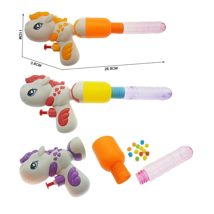 Popular Empty Candy Container With Horse Water Gun Toys For Kids Candy Toys