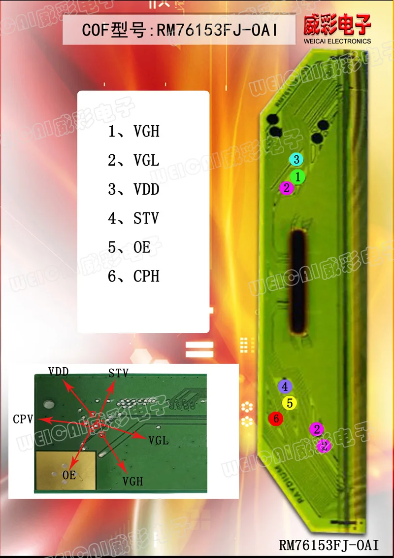 Signal Definition Diagram for screen panel repair machine fly line jump line cof data sheet book technical sharing ic repair
