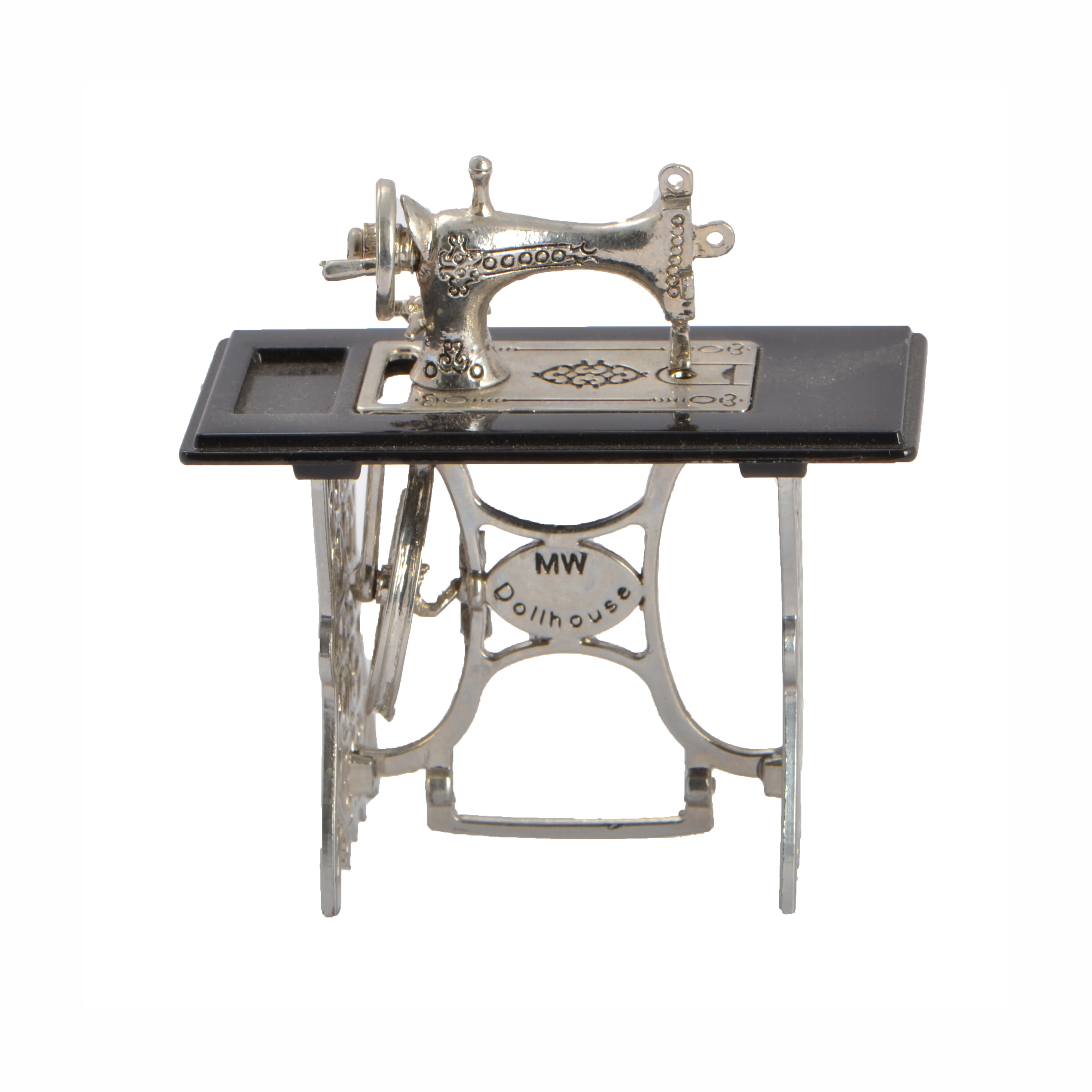 Vintage Doll house sewing machine 1:12 scale Miniature furniture mini Accessories Micro scene Wood Metal Old fashion style