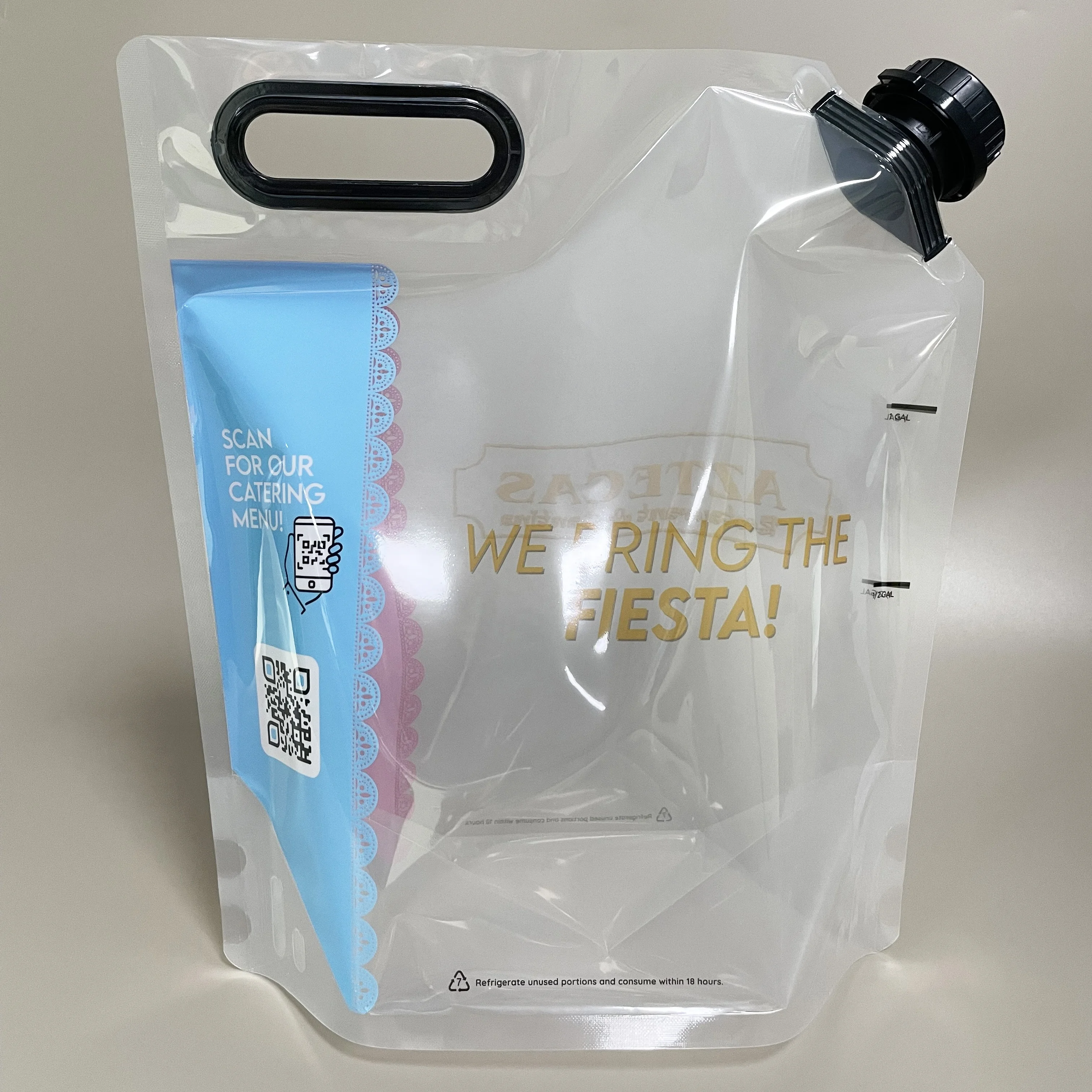 4L drinking water bag spout pouch catering beverage bags for sweet tea filling