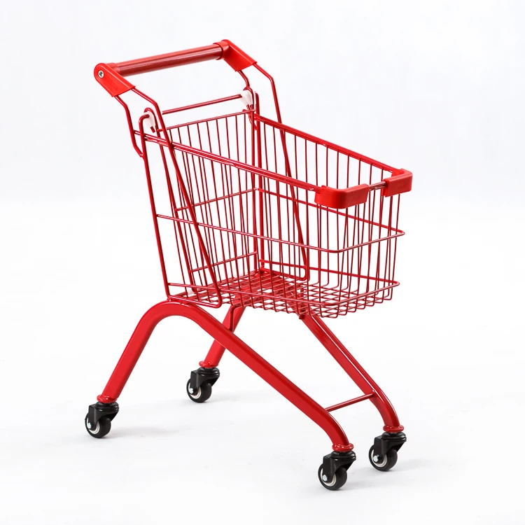 New arrival Mini Supermarket Trolley Shopping Cart Steel Gold Hand Push