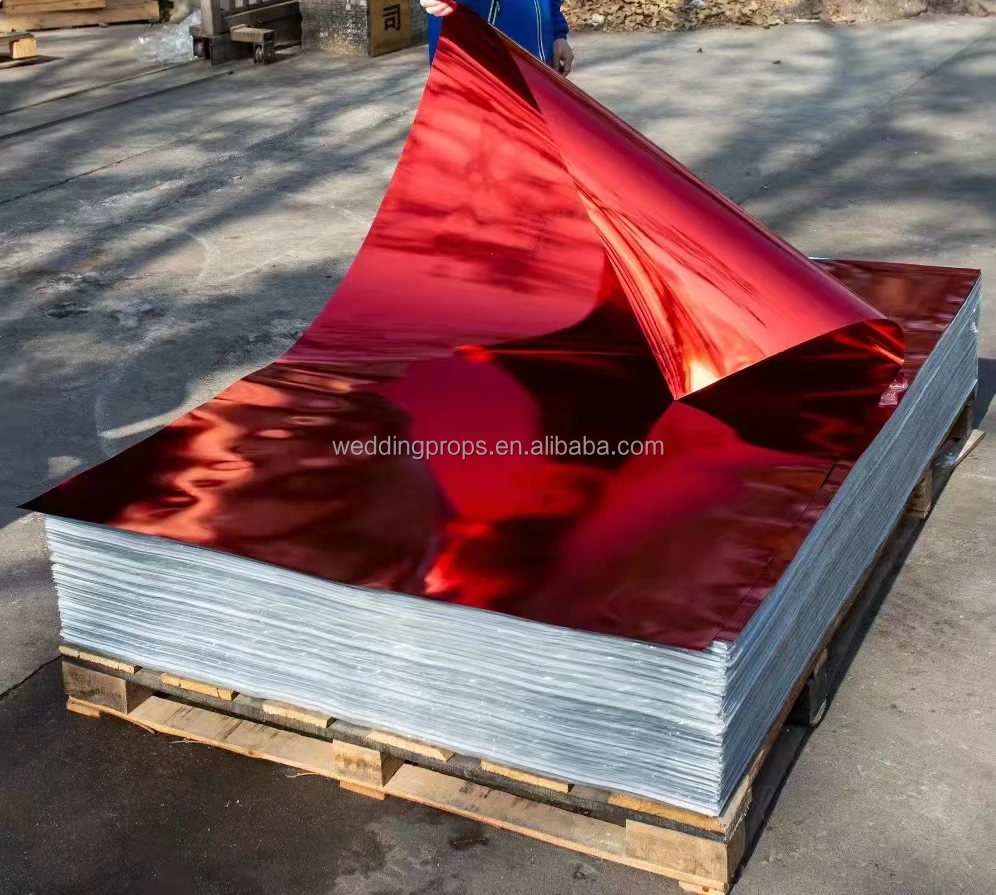 Wedding Stage Decoration Floor Silver Gold Acrylic Mirror Sheet