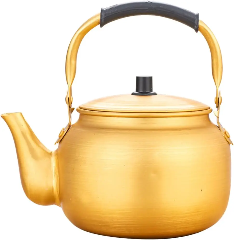 Aluminum Tea Kettle Stove Top Teapot 6 Liter 7 Quart Camping Water Kettle Cool Coffee Kettle for Water Milk Warmer Raw Rice Soup