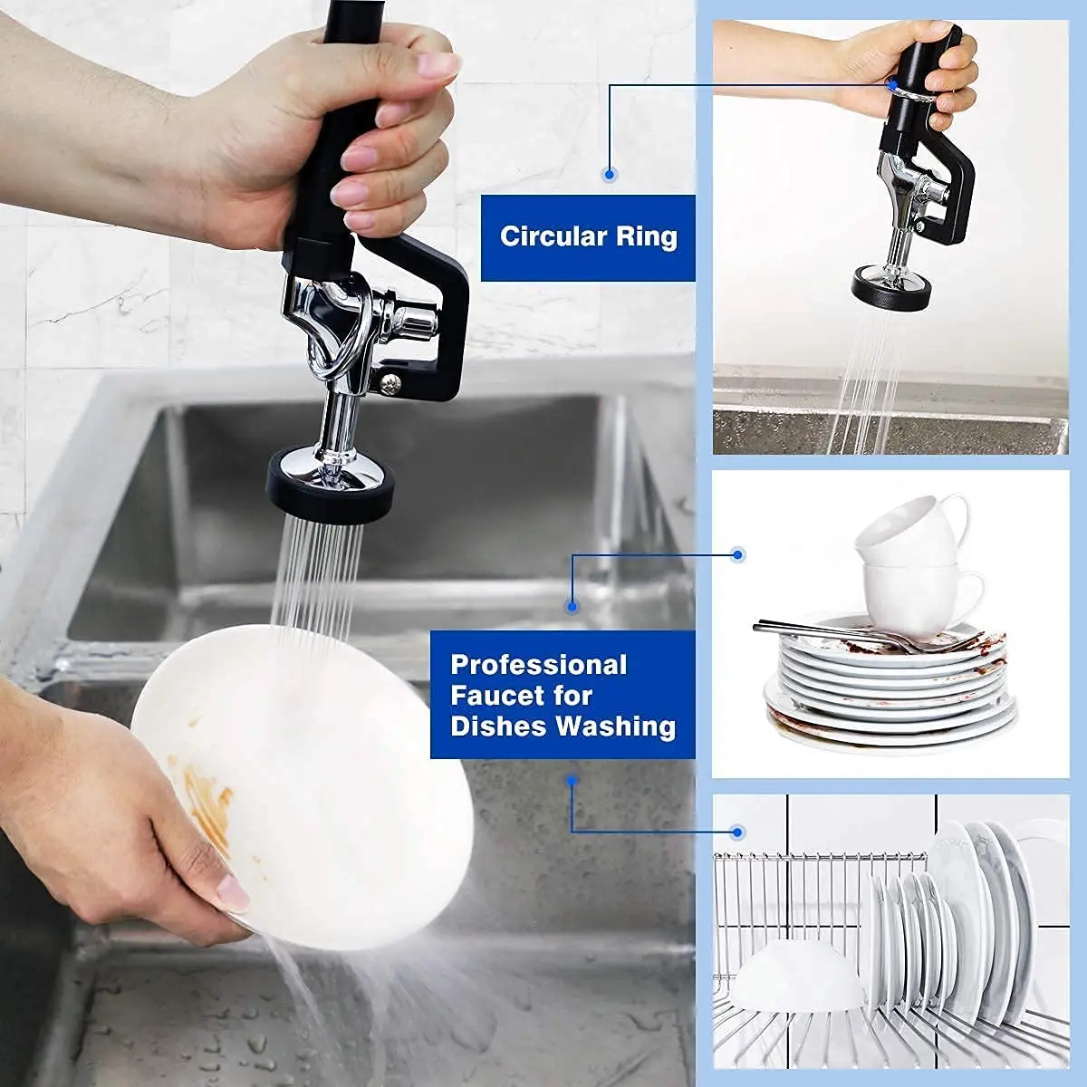 Deck Mounted Type Kitchen Commercial Faucet Pre Rinse Sink Faucet Restaurant Hotel Application Tap