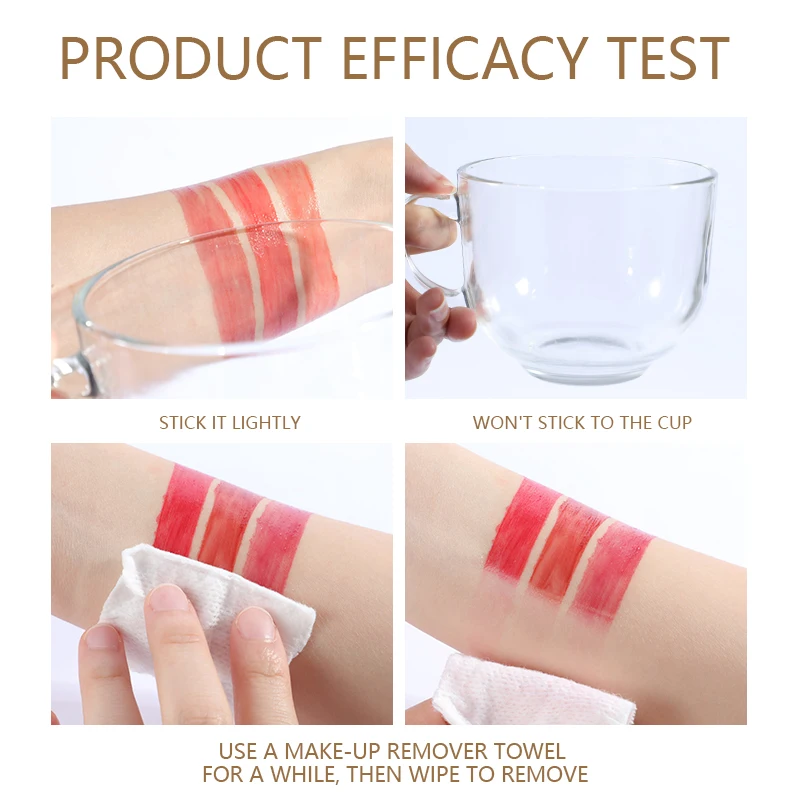 Wholesale 6 Colors  Waterproof  non-fading non-stick Cup Lip glaze Shimmer Long-lasting Lip gloss Makeup