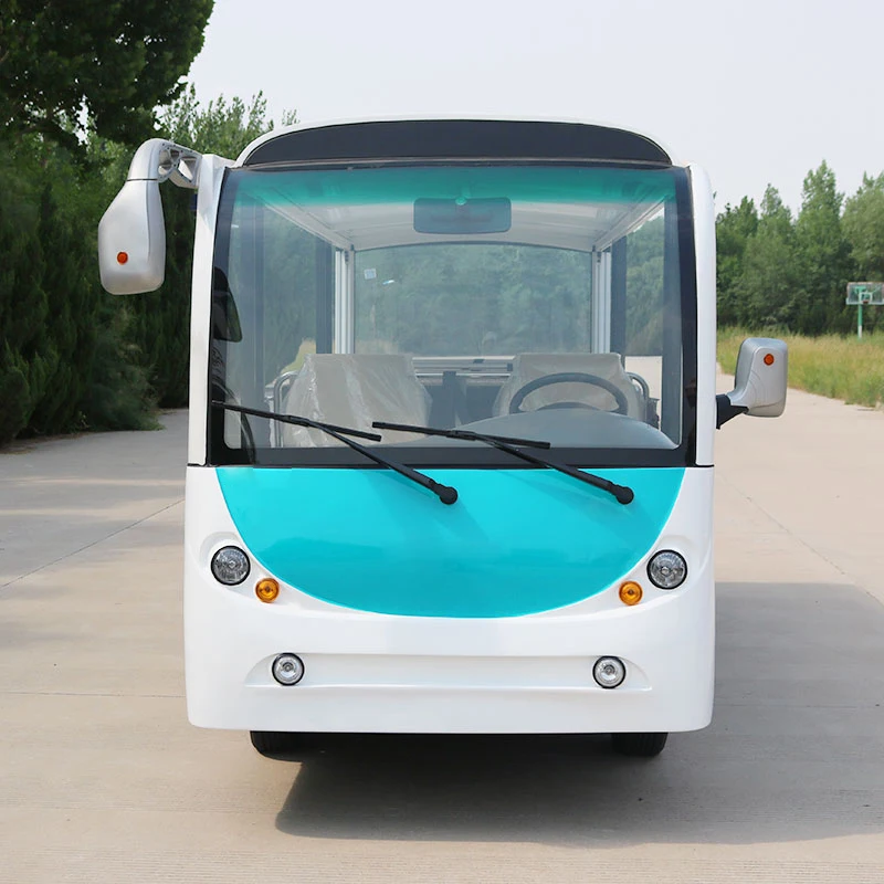 Haike High Quality Battery Operated Sightseeing Bus 14 Seats Electric Mini Shuttle Bus