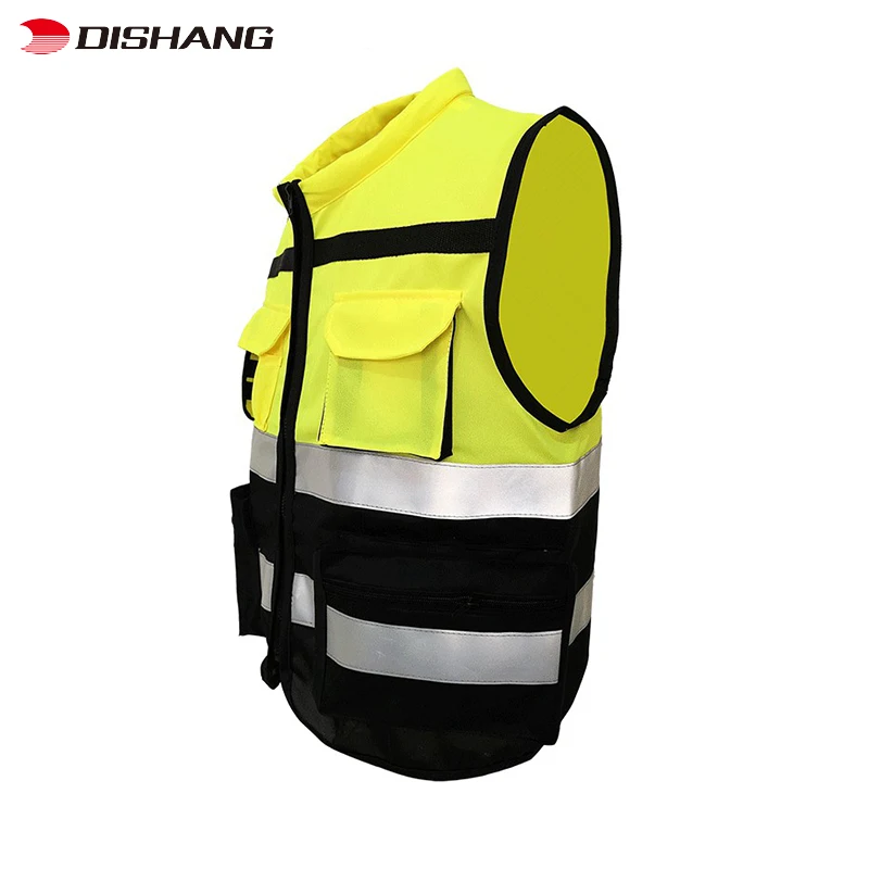 Wholesale Reflective Safety Vest Security Working Clothes with Zipper Construction 2022