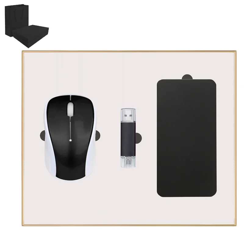 personalized gift box set business ergonomics mouse USB flash drive magsafe powerbank gift set for men promotional gift items
