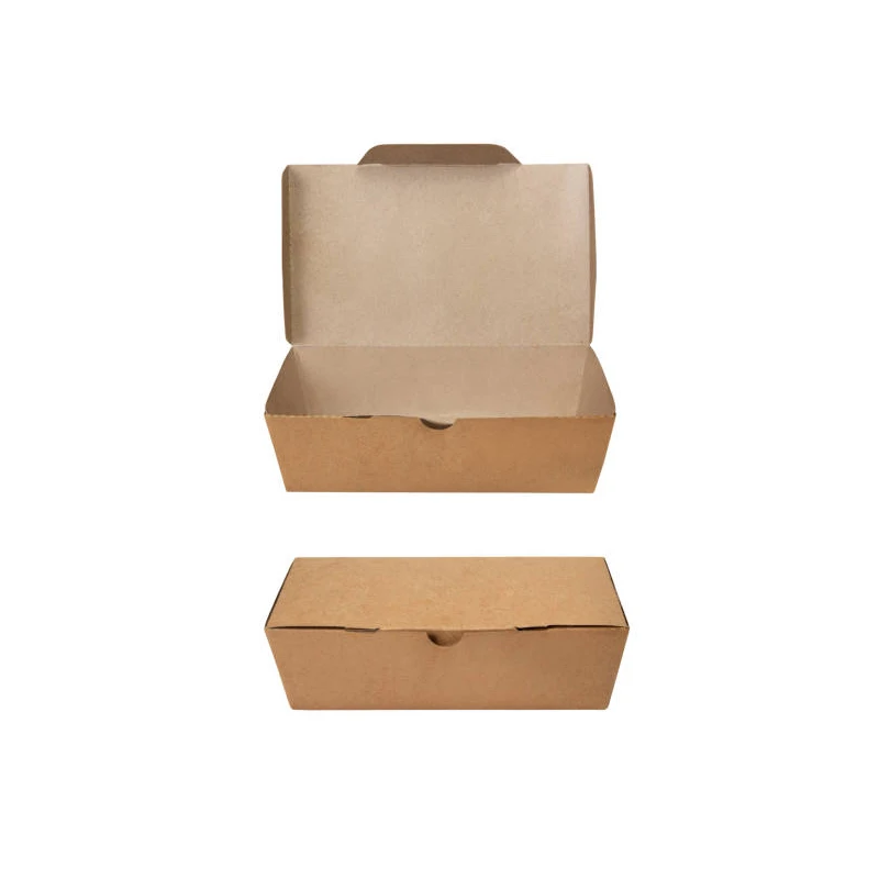 Складная бумажная коробка гофрированный салат из фаст-фуда на вынос для ланча еды курица с ручкой