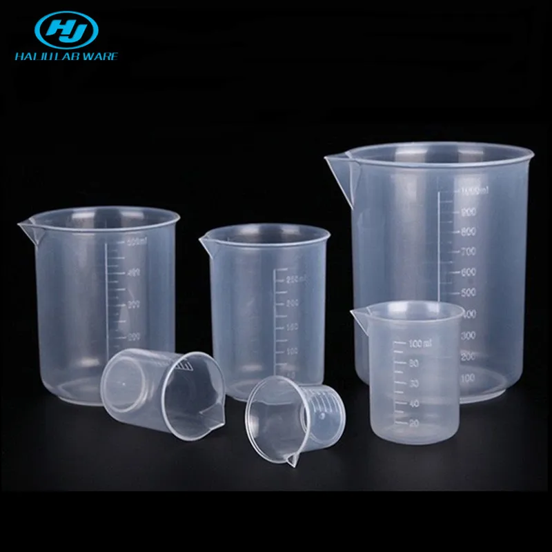 HAIJU LAB Factory Wholesale 25ml 50ml 100ml 150ml 250ml 300ml 500ml 1000ml Graduated Measuring Cups Plastic Beaker