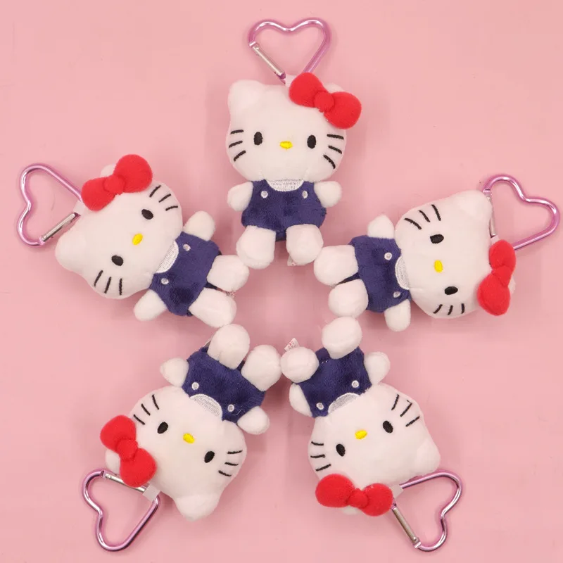 New kawaii 10cm Hello Kt Plush Keychains Classic Kitty Designs Soft Plushie Cartoon keychain toys for girls