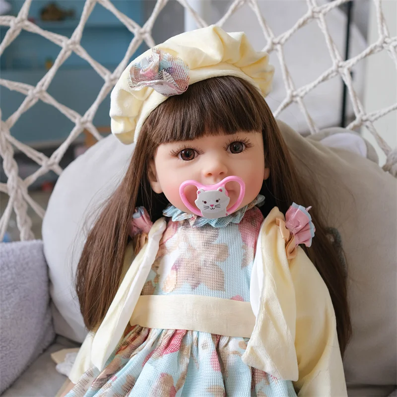 Fashion Toddler Princess 24 Inch Toys Cloth Body Silicone Vinyl Reborn Baby Dolls For Kids Gifts