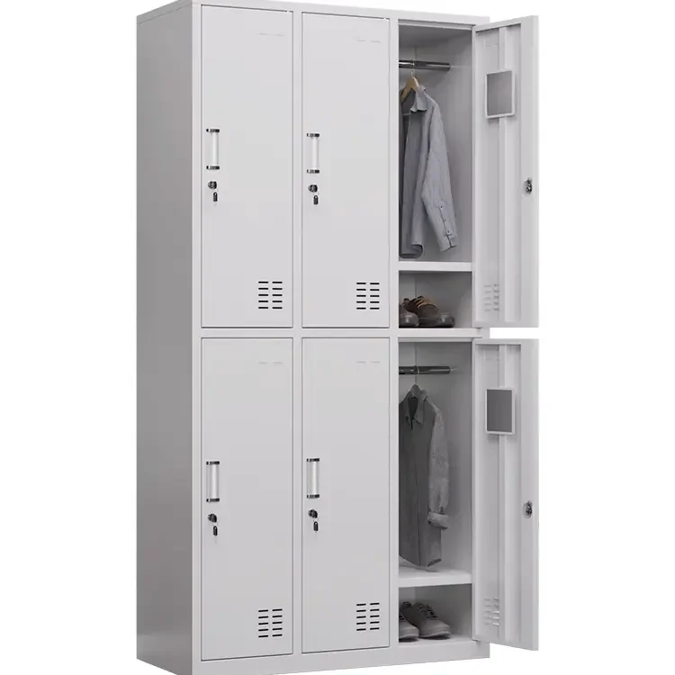 Modern Fashion Home Furniture Wholesale Metal Clothes Cabinet Wardrobe for Bedroom Living Room Hall Hotels Warehouse Application