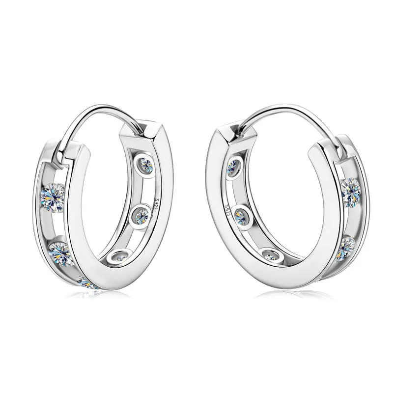 Custom Wholesale Rhodium Gold plated CZ sterling silver 925 huggie hoop earrings fashion Jewelry