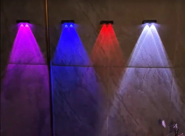 2024 экономичный IP65 водонепроницаемый RGB Солнечный настенный светильник уличное украшение садовый Двор Настенный наружный бра забор