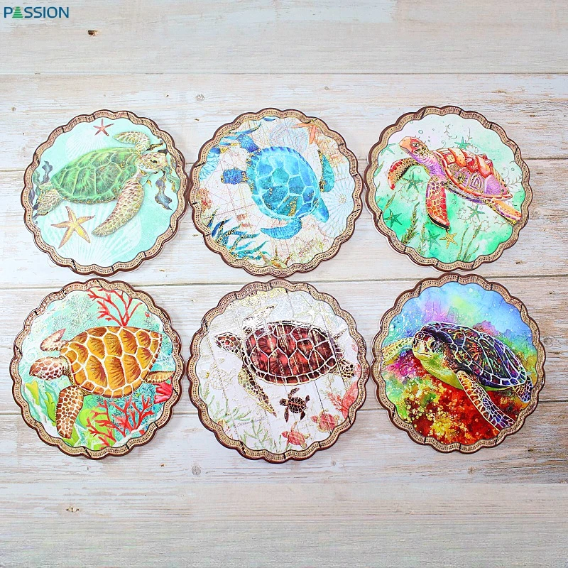 Restaurant Personalized Logo  Bowl Ceramic Trivet Dinner Plate Wholesale Lace Circle 20 Petals with Cork Backing