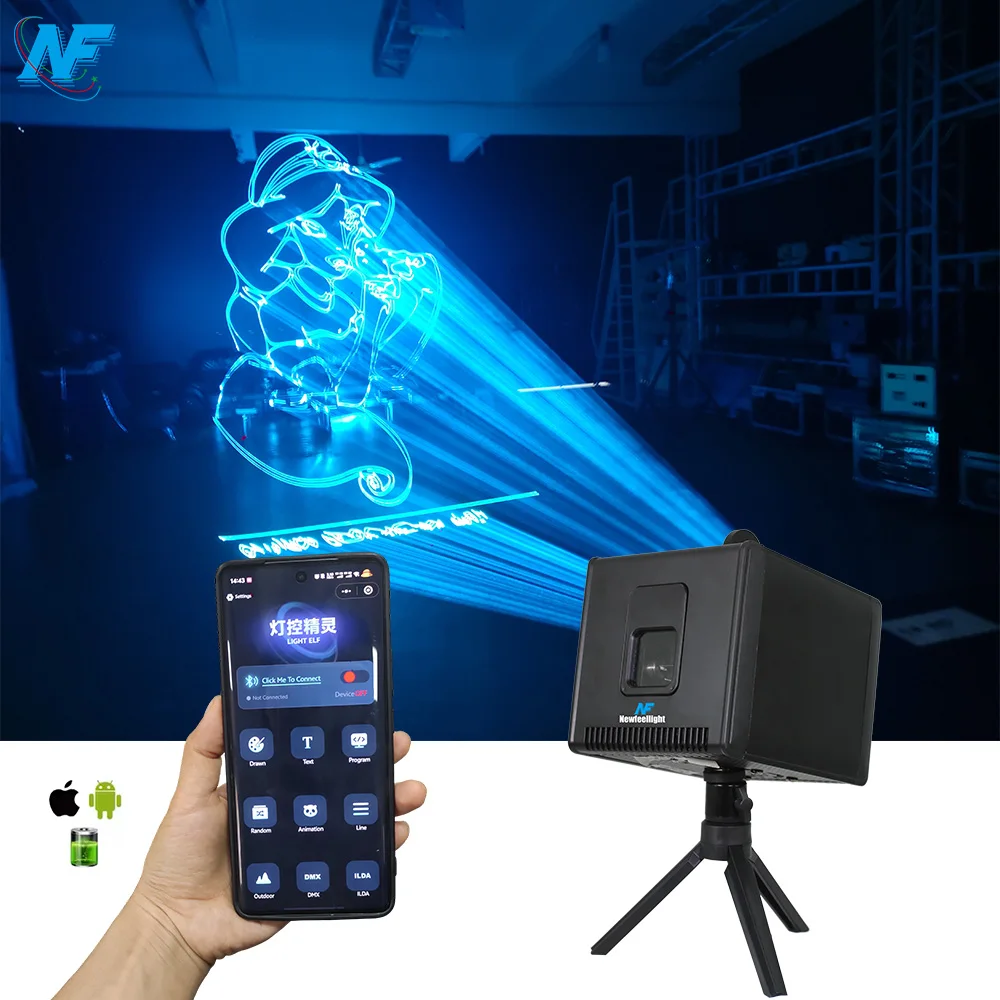 Mini Laser Cube 3W APP Control RGB Animation Writing Laser Light For Dj Disco Club Bar Pub