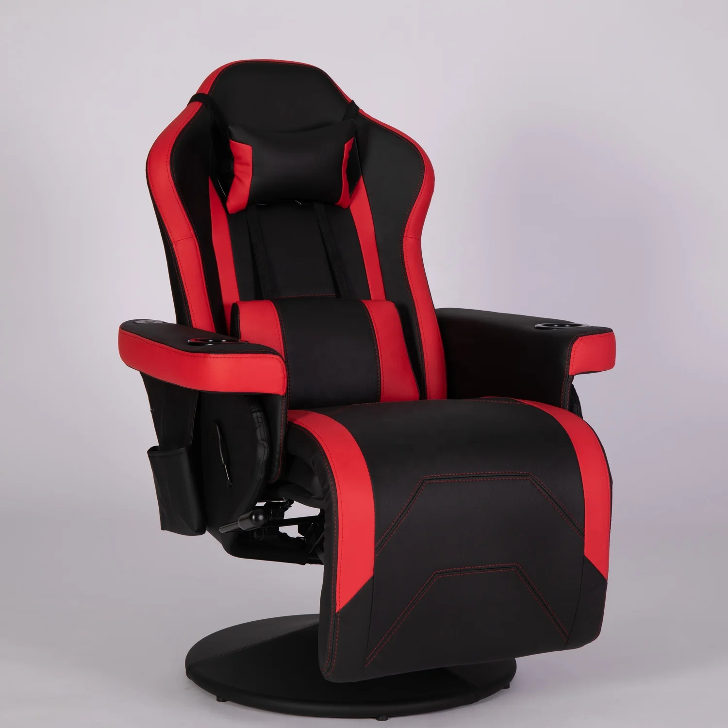 
Роскошный игровой стул с подстаканником, белый гоночный стиль, кожаное эргономичное сиденье, поворотное офисное игровое кресло с подставкой для ног 
