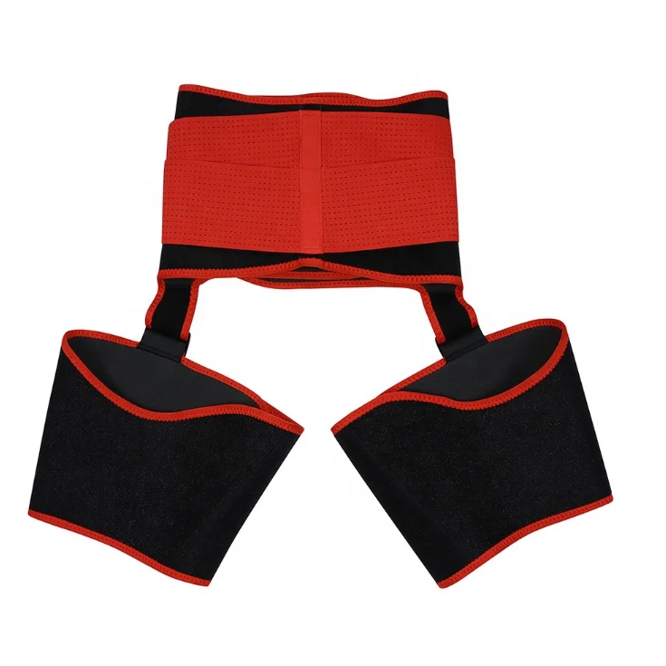Neoprene high quality 3 in 1 body shaper tummy control thigh leg trimmer waist trainer with butt lifter logo and straps