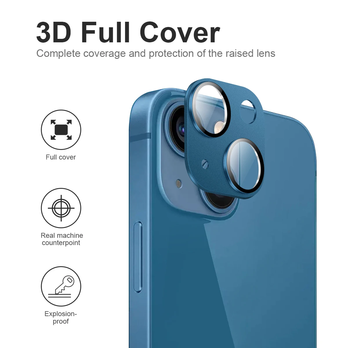 High Quality Fashion Aluminum Alloy Tempered Glass Screen Camera Lens Protector for iphone 13 12 Pro max