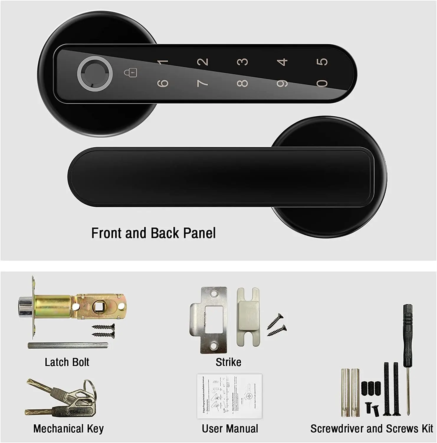 TTlock smart bluetooths push and pull smart key smartlock digital room door lock with touch screen keypad safety security unlock
