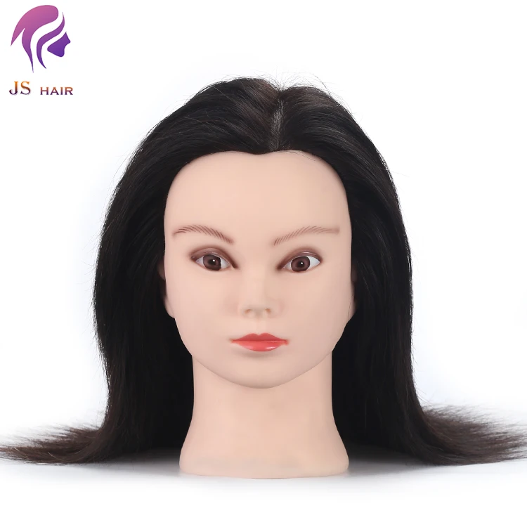Junshang Real Hair Mannequin Practice Barbie Doll Head For Salon,Beauty School Maniquies With Hair For Styling