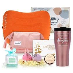 Creative Thermos Set - Birthday Gifts Box for Women Friends - Unique Thank You Gift Basket for Her - Inspirational Care Package