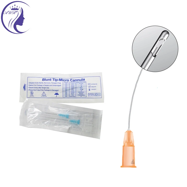 fine micro cannula 30g 25mm for syringe needle cannula face and eye thread with blunt cannula