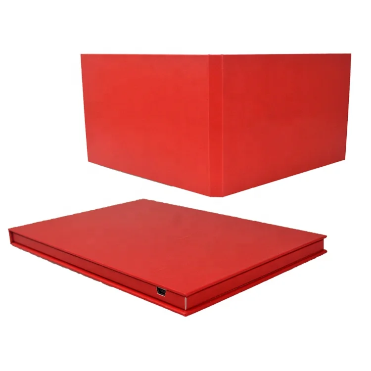 hot sale red paper video player 7 inch lcd screen electronic book video photo albums business video brochure card for wedding