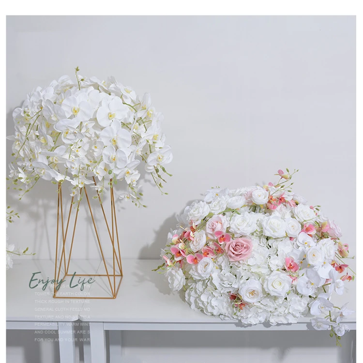 GIGA flower ball wedding wholesale Customized Event Decorative Table Centerpieces 60cm orchid white Artificial Silk Flower Ball