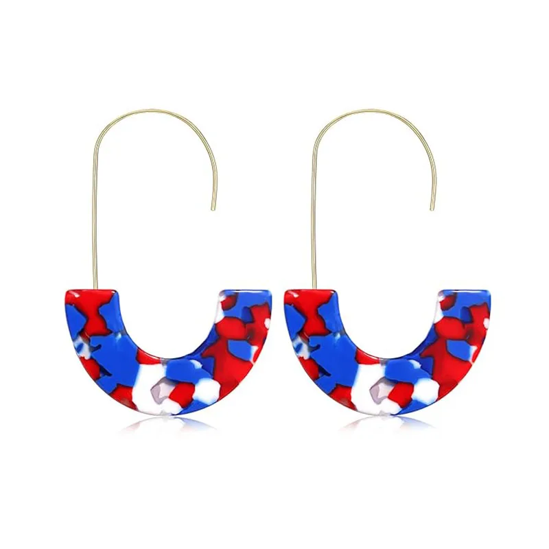 Acrylic Earrings Statement Tortoise Hoop Earrings Resin Wire Drop Dangle Earrings Fashion Jewelry For Women