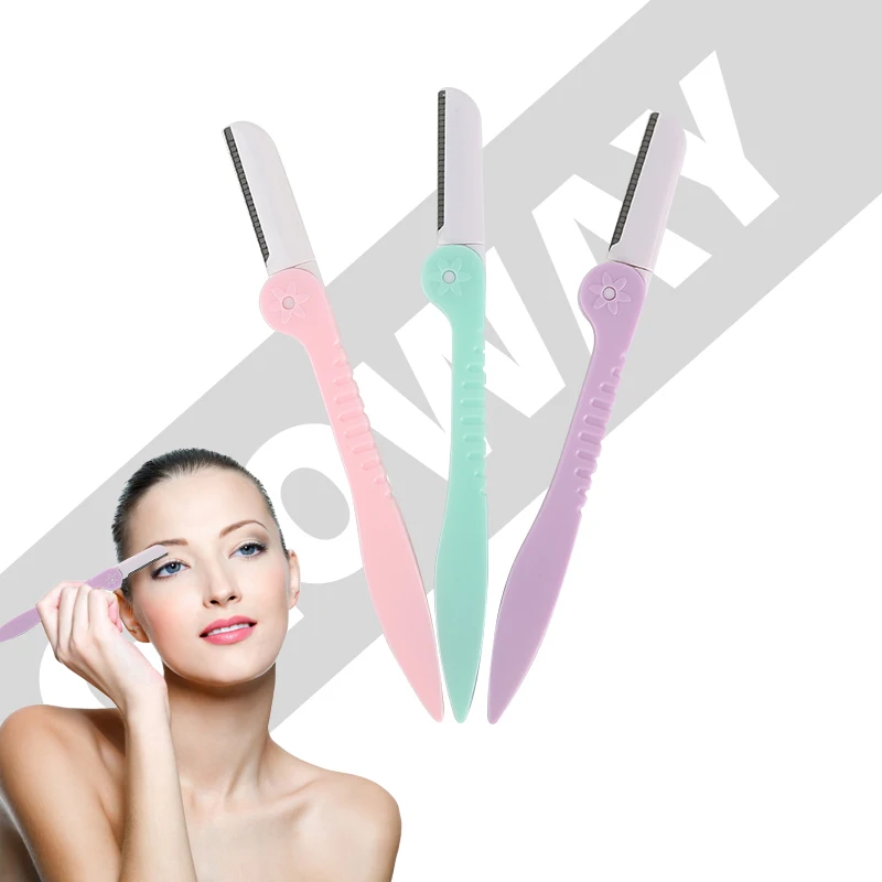 Custom Logo New Classic Foldable Portable Facial Hair Trimmer Eyebrow Razor Plastic Eyebrow Trimmers Shaver For Women