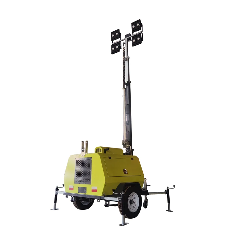 Manufacturer 9m 7m 5m Telescopic High Mast Trailer Mounted Light Tower Price for Sale