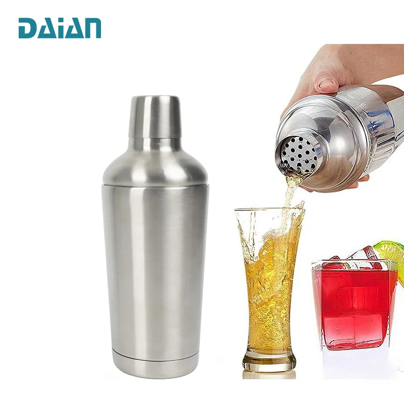 Double Wall Insulated Bar Tools Stainless Steel Martini Drink Cocktail Shaker