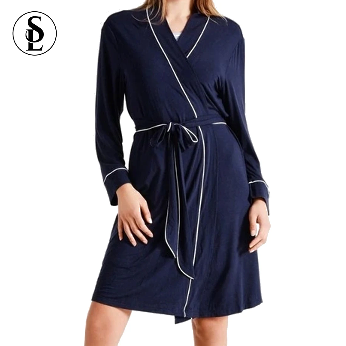 Wholesale Woman Designer Solid Bath Robes Cozy OEM Viscose from Bamboo Custom Cotton Women Robes