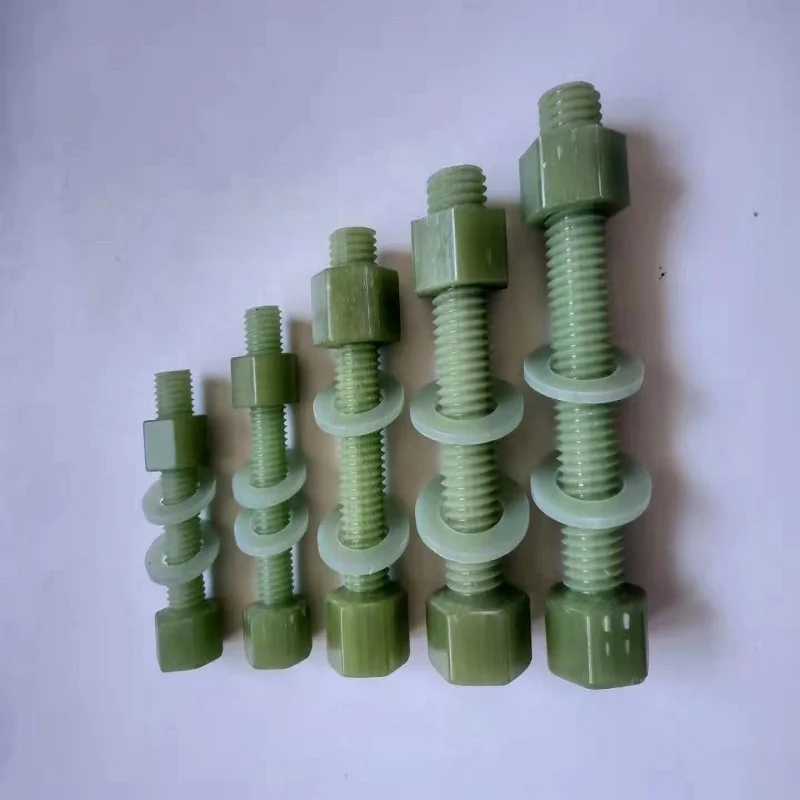 fiberglass and epoxy resin threaded rod frp insulation nut and bolt