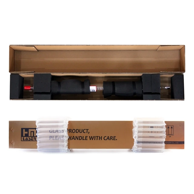 Long life Glass Tube CO2 Laser with red light indicator 1100mm*75watt 1250mm*90watt 1400mm*100watt 1650mm*130watt 1850mm*150watt